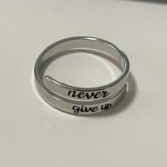 Punk Engraved Letter Ring