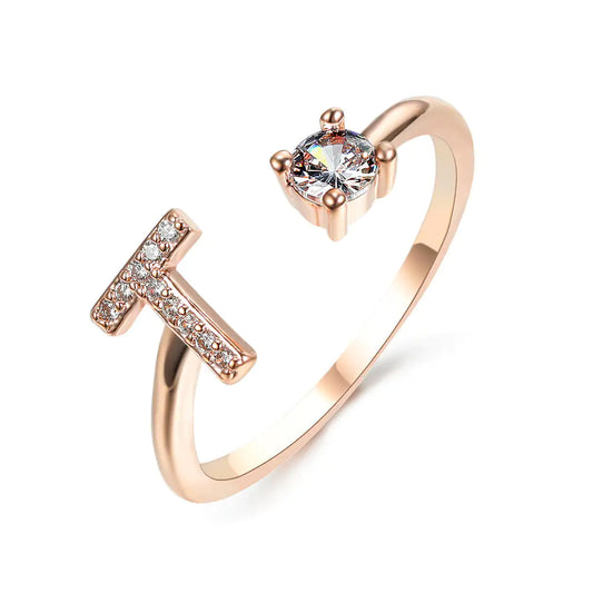 Chic Alphabet Zircon Ring For Women