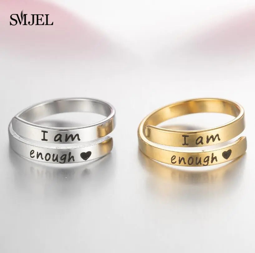 Punk Engraved Letter Ring